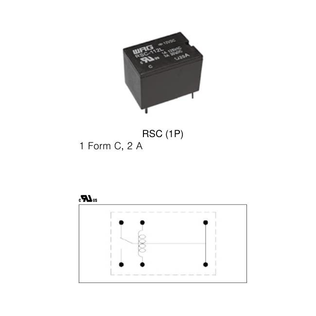 High Sensitivity 3Z 2A 12V Signal Relay PCB Mount 0.2W 1 Form C