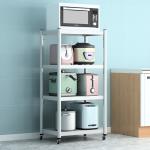 Home 4 Tiers Multi Size Round Tube Steel Shelf Rack