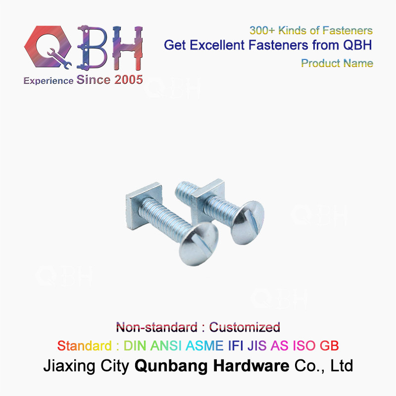 Carbon steel galvanized Anglo - American half - round head square neck bolts 1/4