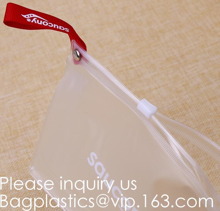 Fashion Letter Frosted Transparent PVC Eva Clothing Underwear Zipper Bag With Logo,Eco Friendly Pink Clear Eva Makeup Ba