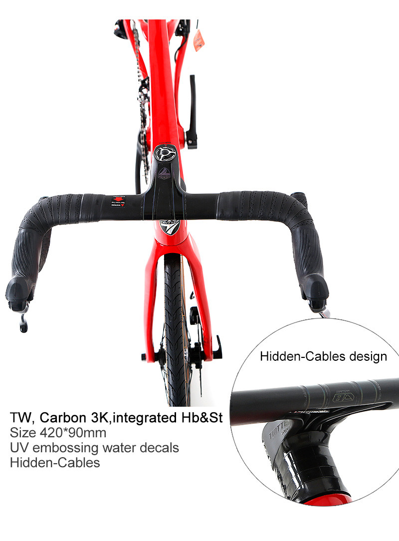 22 Speed Carbon Kids Bike Disc Brake 12x142mm Thru Axle Aero Carbon For Racing