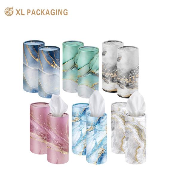 Custom Kraft Paper Tube Car Tissue Packaging Box Cylinder Car Design Facial