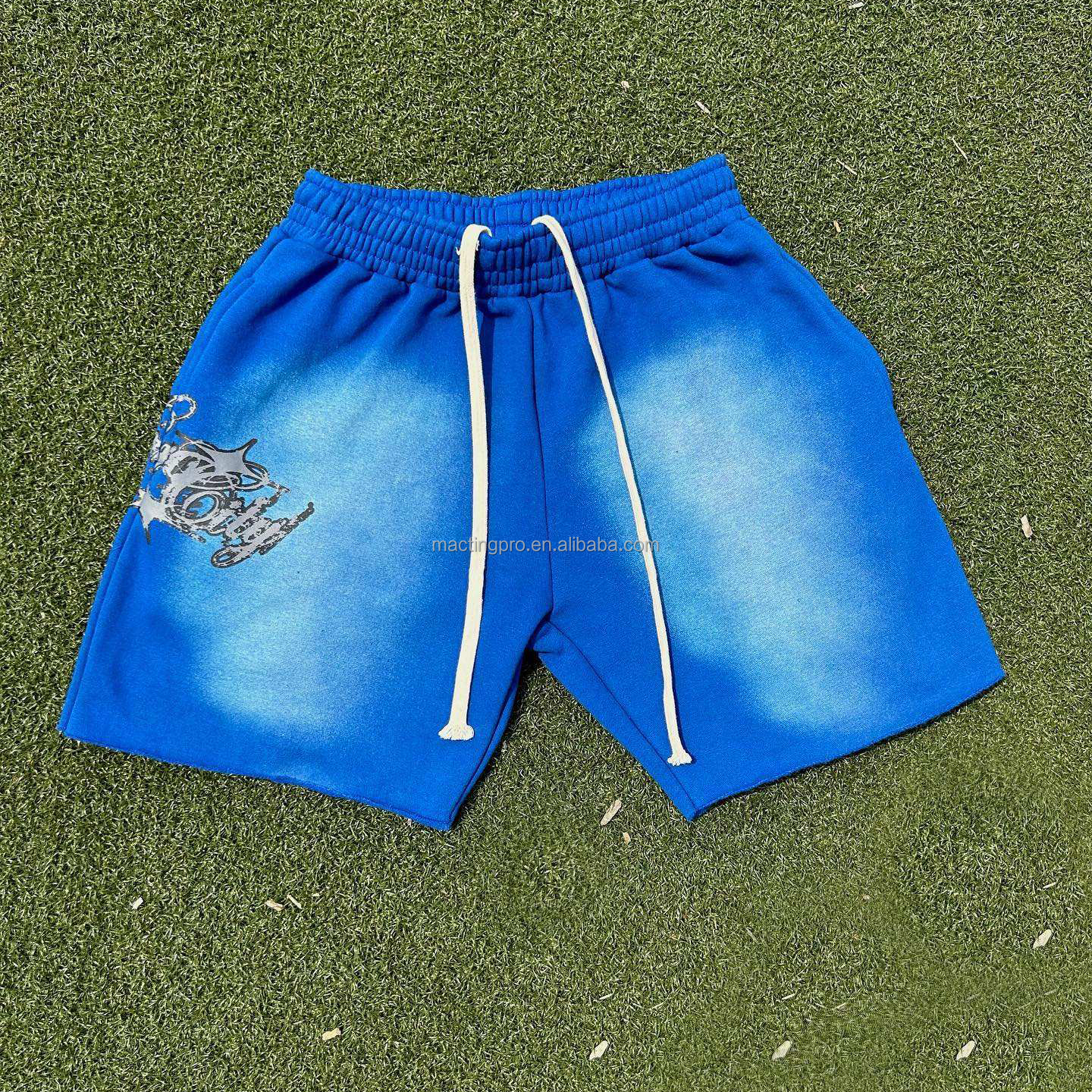 Custom Graphic French Terry Cotton Designer Oversized Washed Acid Wash Shorts