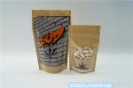 Recloseable Custom Made Kraft Paper Zipper Bags , Herbal Incense Pouches Logo