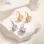 Geometric Cubic Zirconia Ear Buckle 18k Gold Plated Diamond Earrings Women