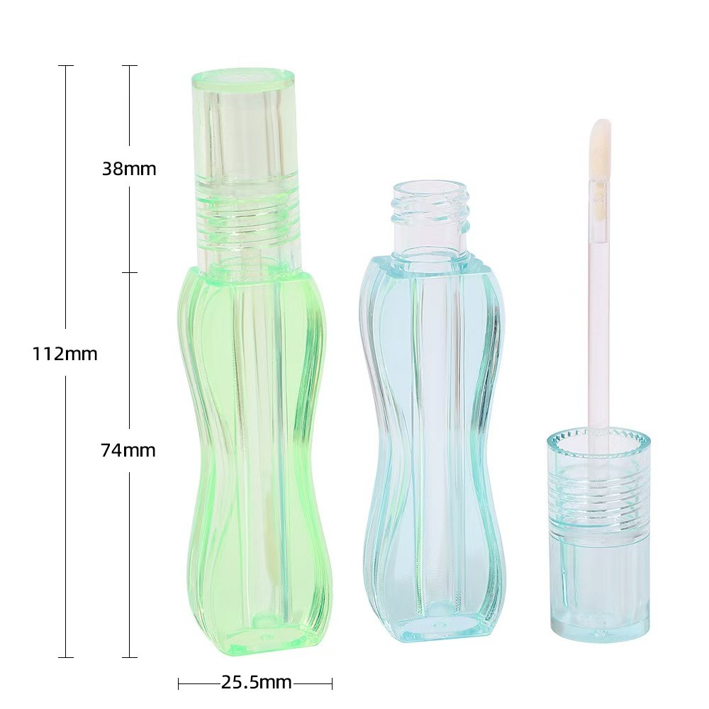 Colorful unique design small waist plastic lip glaze tube