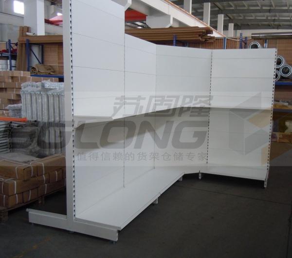 Supermarket Wall Gondola Shelving Corner Rack High Performance 100kg - 150kg