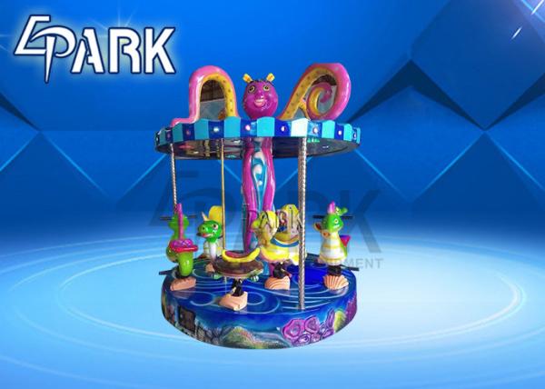 Luxury Carousel Kiddie Ride Coin Operated , Nine People Turn Around Horse Swing