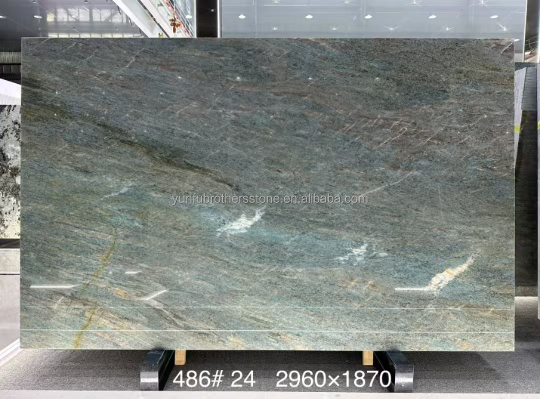 Amazon Blue Luxury Stone Polished Slab for Villa and Hotel Interior Design Inspiration