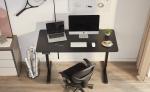 Ergonomic Office Standing Desk Black Metal Electric Table Height Adjustable