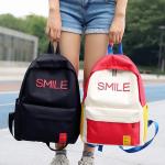 Large capacity men and women street shot stitching color backpacks fashion