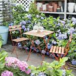 3 Piece Set Mahogany Garden Folding Table And Chairs Solid Wood Slat Steel Frame