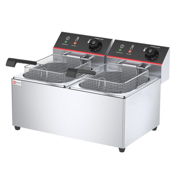 2 tank 2 basket 2 L Commercial Potato Chip Fryer Electrical Deep Fryer Deep