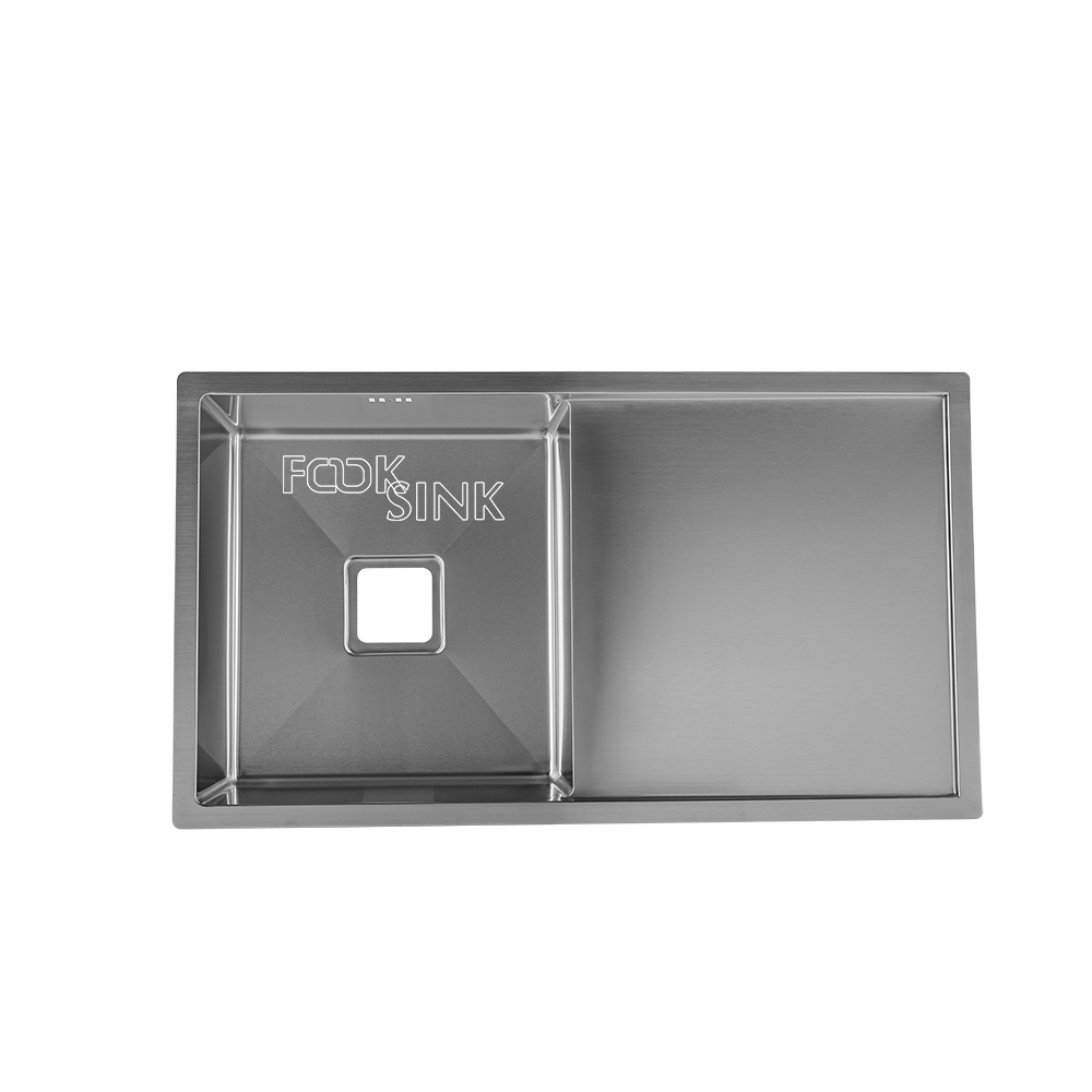 Nano PVD 304SS Sliver 1 Bowl Kitchen Sink With Drainboard