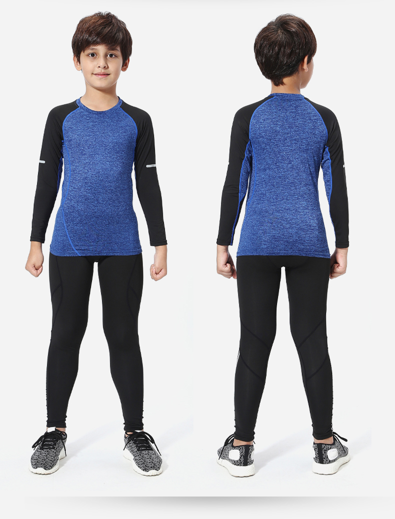 Children's tights training jerseys boys girls long sleeve autumn winter basketball football uniform sports base fitness clothes