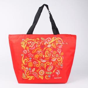 China Recycled Insulated Cooler Bags Portable Custom Printed Tote , Drink Cooler Bag on sale