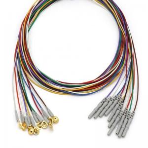 China 10 Lead Other Patient Monitor Accessories EEG Cable Dia 1.5mm With Golden Plated Cup on sale