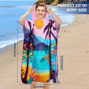 Wholesale Lightweight Microfiber Poncho Towel In Vibrant Colors For Adult Summer Comfort from china suppliers