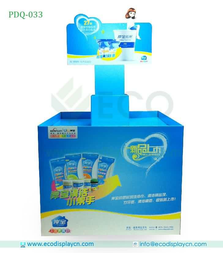 Supermarket Folding Corrugated Cardboard Pallet Display, Pyramid Shape Pallet Display