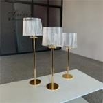 Hot selling chic wedding decoration 3 pcs set clear lamp shade stand candle