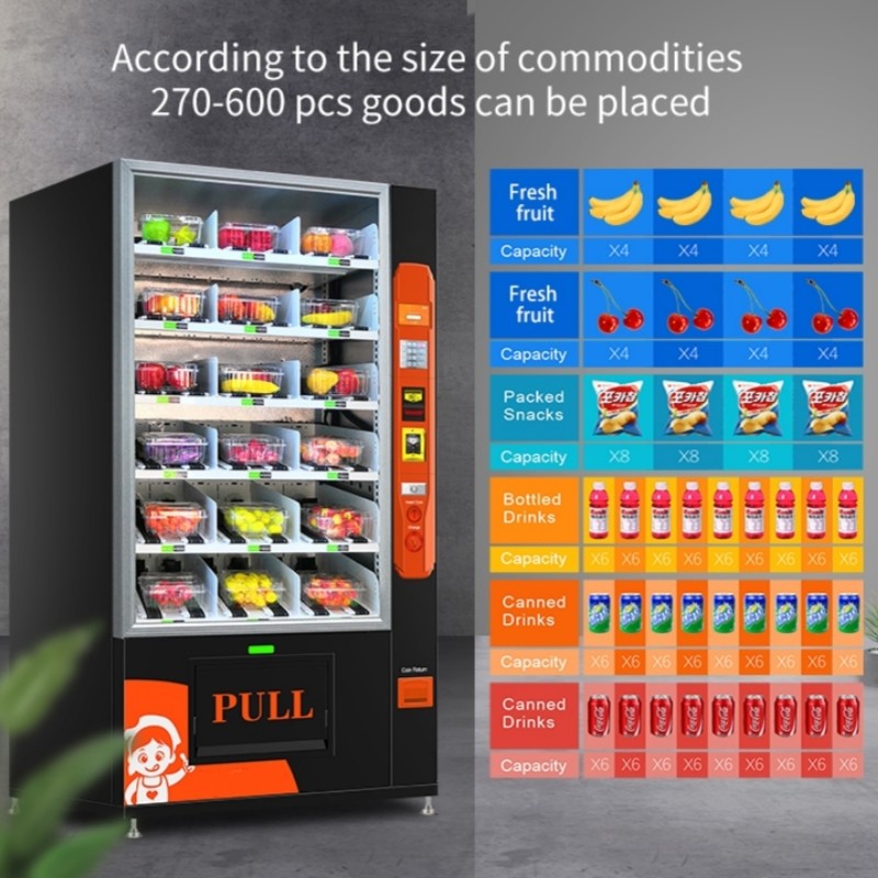 24 Hours Bread Dessert Cupcake Self Service Vending Kiosk With Refrigerated And Elevator