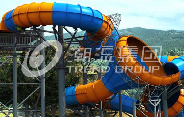 Quality Funny Fiberglass Water Slides Height 16m Tantrum Valley Capacity 480 Riders / h for Water Park for sale