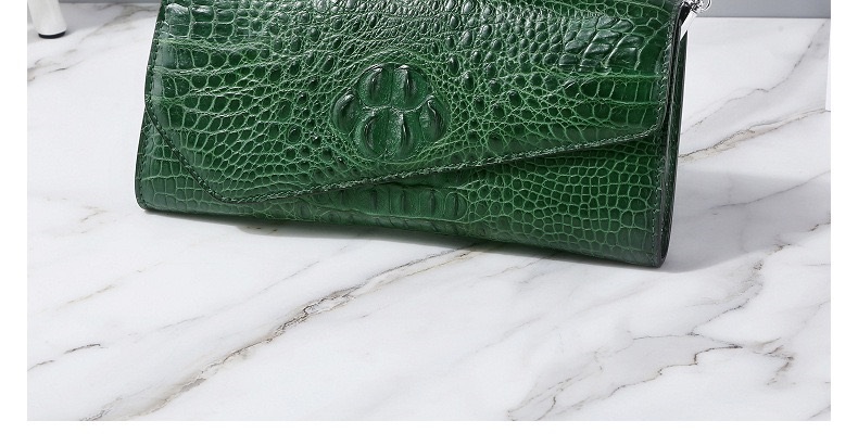 Authentic Crocodile Skin Women Envelop Purse Genuine Alligator Leather Lady Phone Clutch Bag Female Cross Shoulder Bag