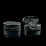 24/400 Black Flip Top Cosmetic Plastic Bottle Cap For Shampoo