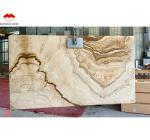 Modern Onyx Marble Gold Vein Wooden Yellow Golden Grain Bathtub Decor for Modern
