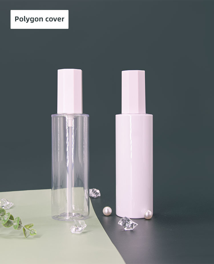 200ml Non Spill Refillable PET Facial Lotion Pump Bottle With Two Shapes Cap