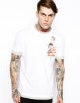 men's scoop neck custom white t shirt print logo design on t shirt