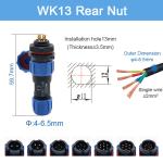 Sp Durable Waterproof Plug Socket Connector IP68 Circular Battery Cable Wk13