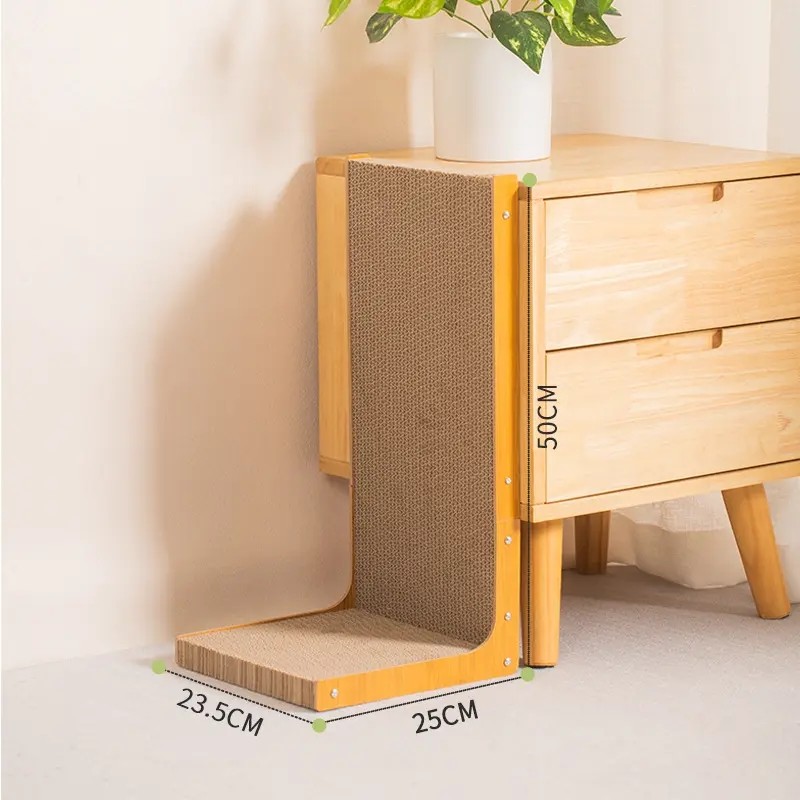 ODM Tall Cardboard Cat Scratcher L Shaped Cat Corrugated Scratcher