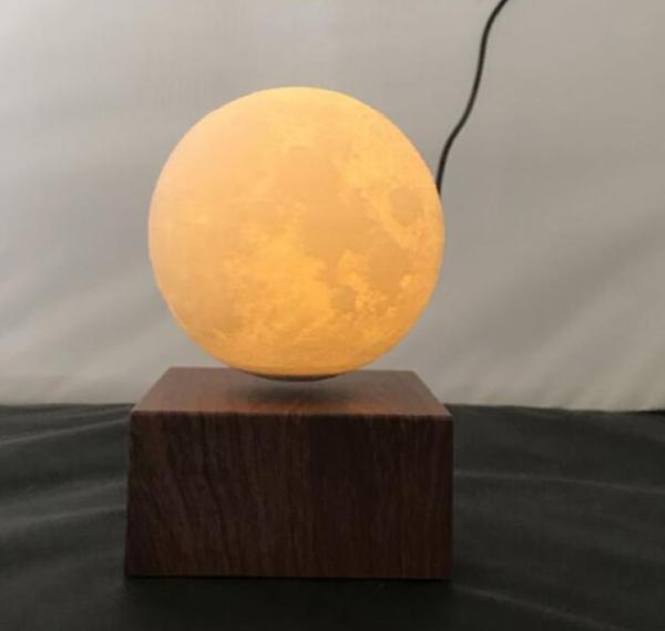 360 rotating magnetic levitation wireless rechargeable floating moon lamp light