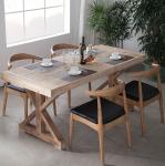 General Home Furniture Modern Natural Wooden Dining Table and Solid Wood Dining