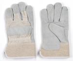 Welding Gloves Thick Leather Short Welder Gloves Half-Leather White Rubber Two