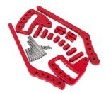 Red Black Steel Grab Handles Kit Car Interior Accessories For 07-18 Wrangler