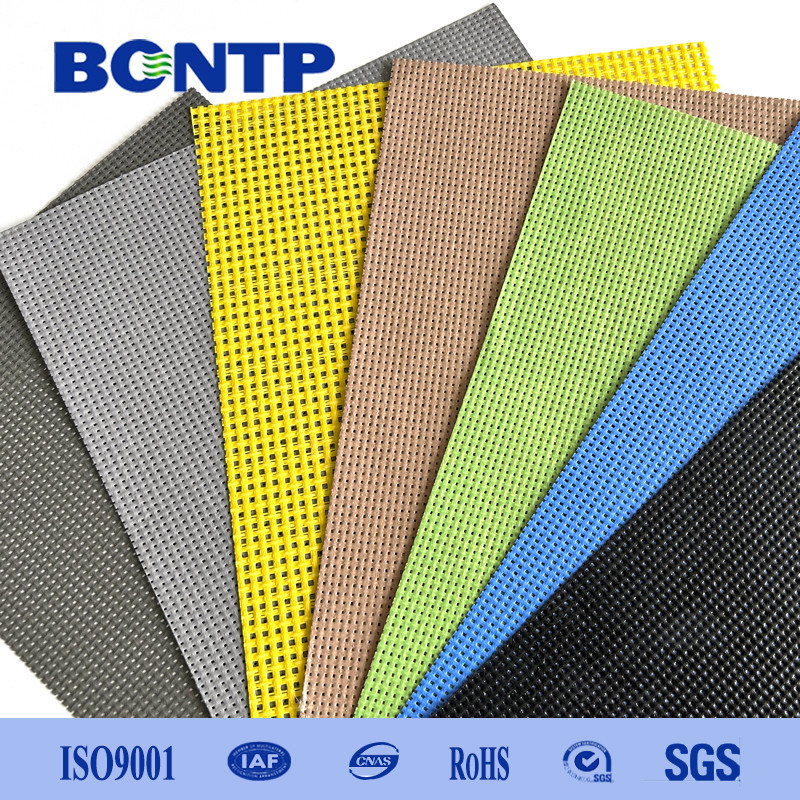 Colourful heavy duty polyester mesh fabric PVC Coated Polyester Mesh Fabric B1 Flame Retardant