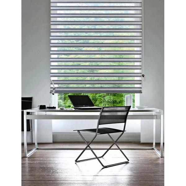 Electric Roller Window Blinds Double Layer Transparent With Polyester Material