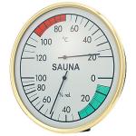 Metal Case Steam Sauna Room Temperature And Humidity Monitor 160mm Diameter