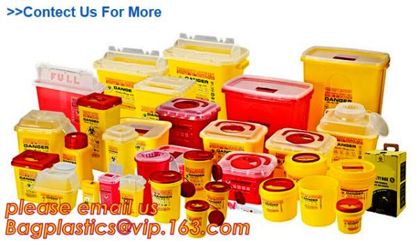 Yellow Plastic Medical Sharp Container for needles, Health and Medicals use