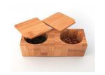 BAP Free Wooden Salt And Pepper Box 2 Compartment Contemporary Style
