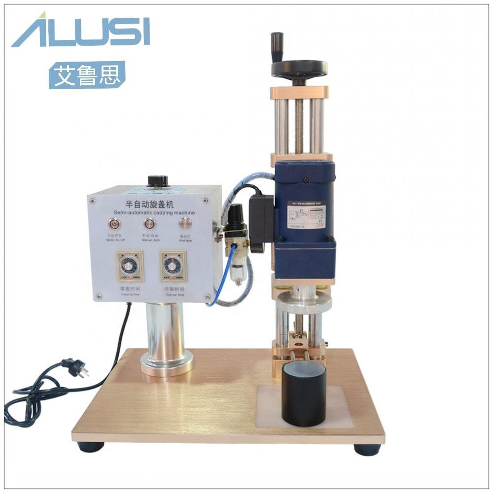 Semi Auto Cap Closer High Speed Rotary Cap Lock Glass Jar Plastic Bottle Twist off Lug Sealing Capping Machine