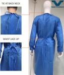 Quick Dry Blue SMS Surgical Gown Knitted Cuff Coverall Soft / Comfortable 120