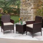 Leisure Outdoor AJUNION PE Rattan Patio Furniture Set for Balcony Poolside