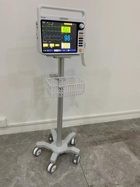 Neonate 3 Inch Silent Wheels Medical Monitor Trolley Aviation Aluminum Matieral