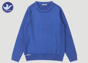 China Upper Welt Slit Mens Wool Cable Knit Jumper , Winter Mens Blue Cable Knit Sweater on sale