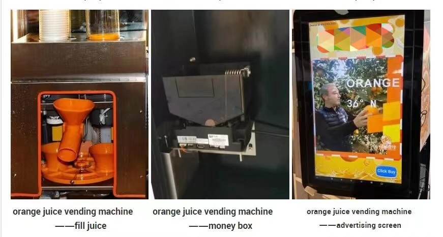 Auto Fruit Juice Vending Machine , Multi Payments Orange Vending Machine With LCD