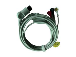 Wholesale Compatible 3 lead ecg cable for Mindray MEC 1200,snap end, AHA from china suppliers
