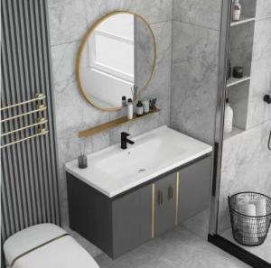 Wholesale Modern Style and Ceramic Basin Washbasin Cabinet with Bathroom Mirror Cabinet from china suppliers